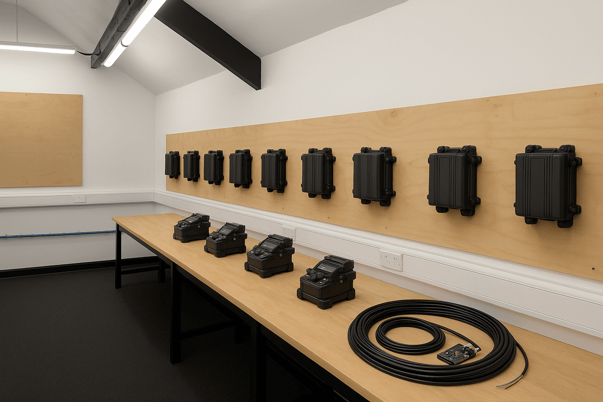 VQ Solutions Fibre Training Floor - Professional fibre optic installation training and assessment area